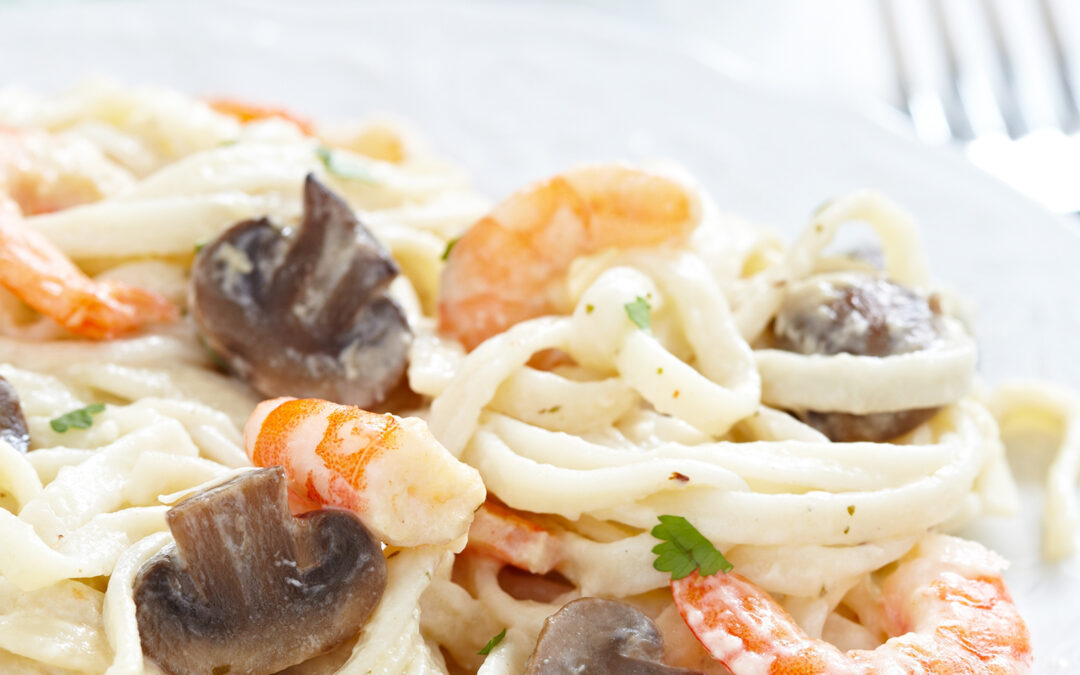 Shrimp Pasta with Mushrooms and Peppers – Chef Mike Silber