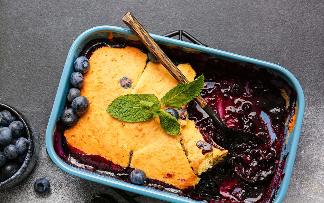 Blueberry Cobbler with Denissimo Balsamic Drizzle – Chef Mike Silber