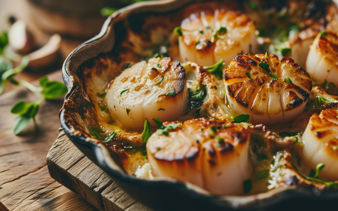 Scallops with Heavenly Peach balsamic